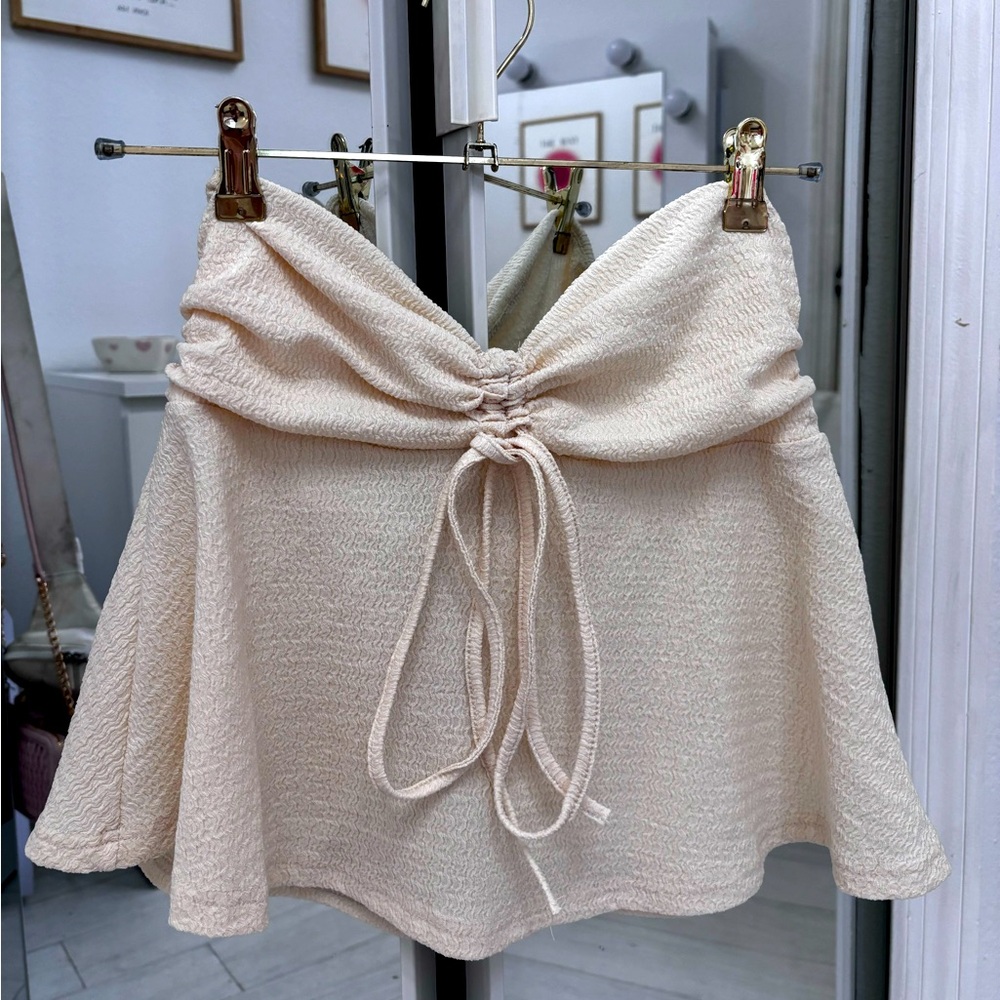 shein cream strapless top